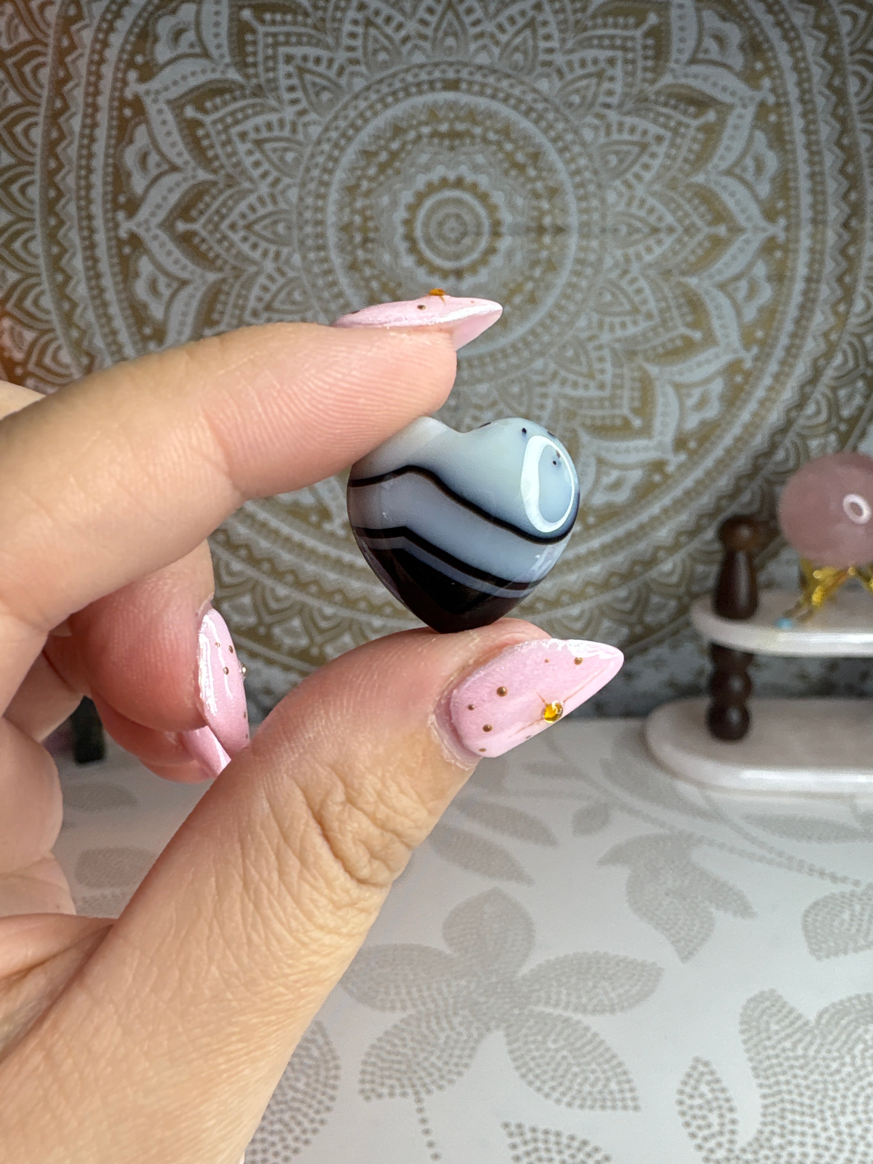 Small Black Agate Heart