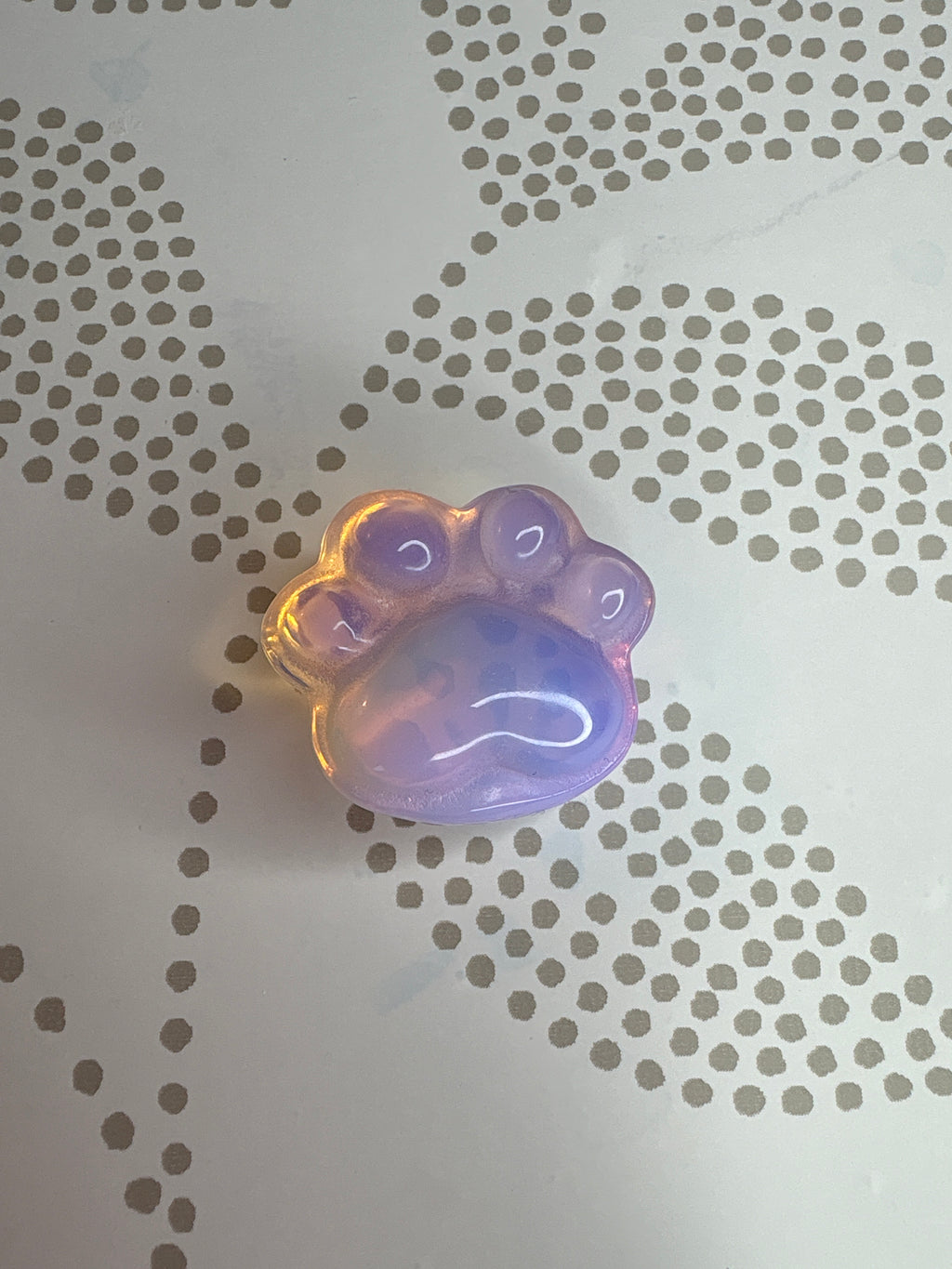 Small Pink Opalite Pet Paw