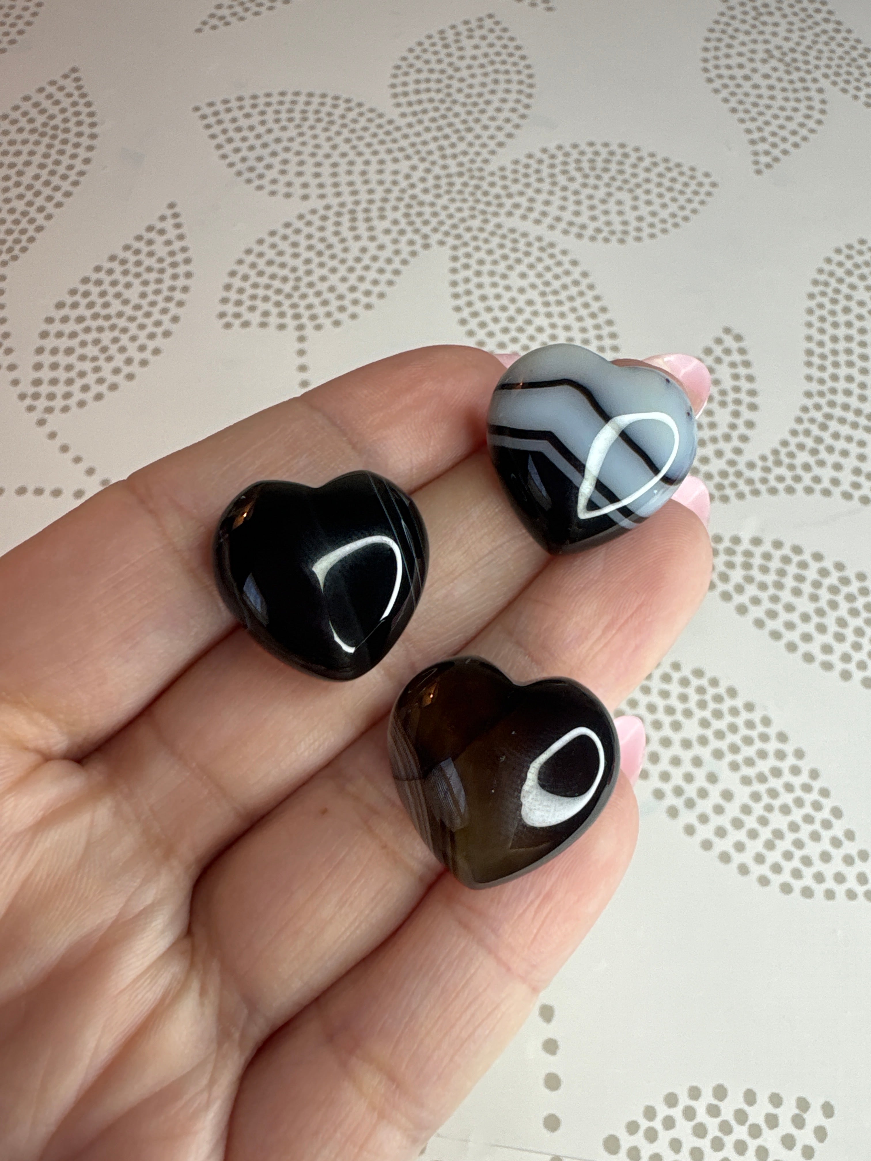 Small Black Agate Heart
