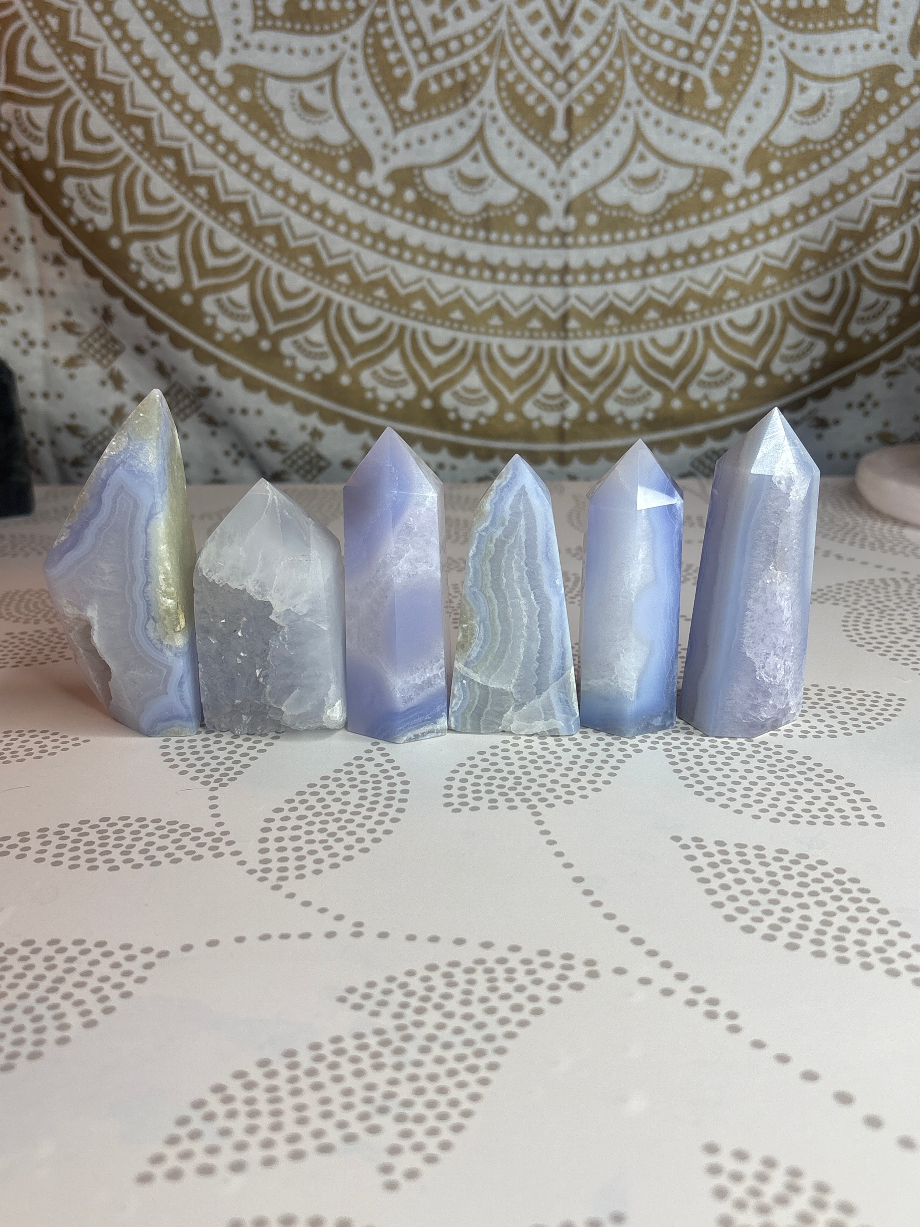 Blue Lace Agate Tower