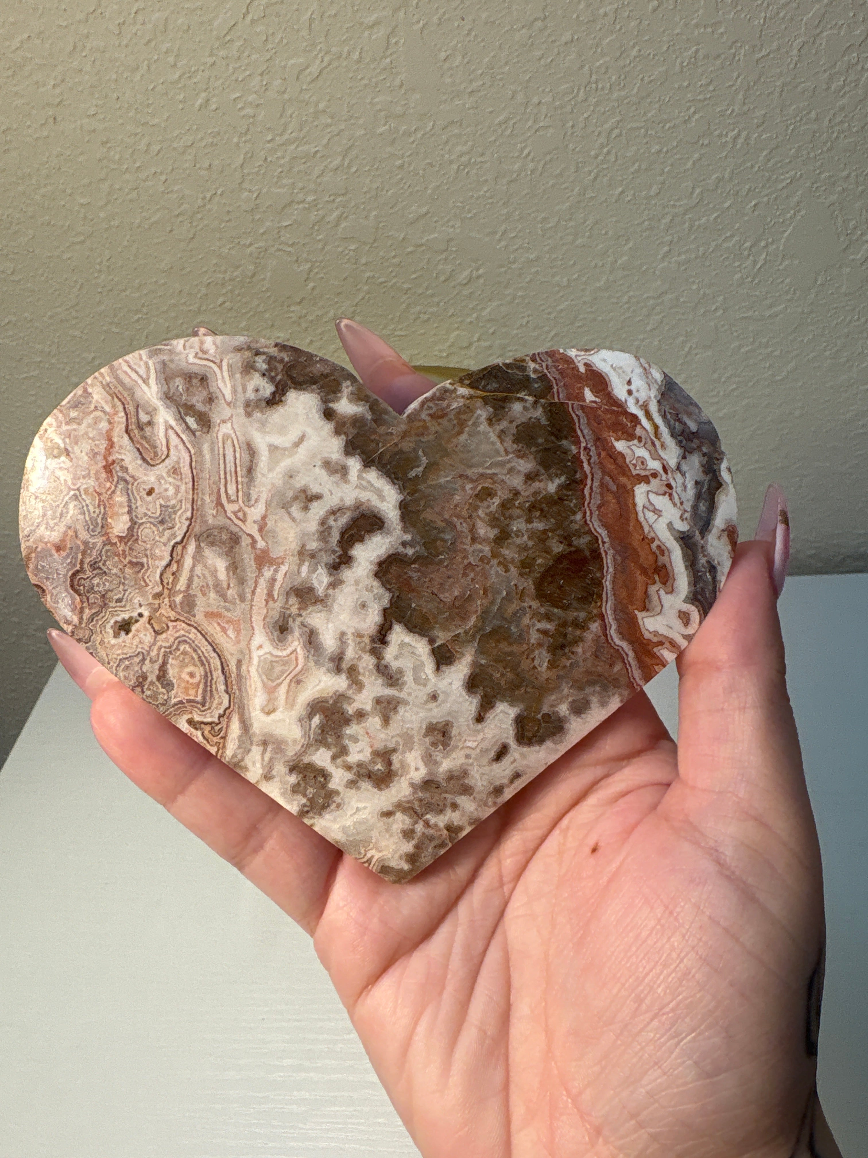 Crazy Lacy Agate Heart