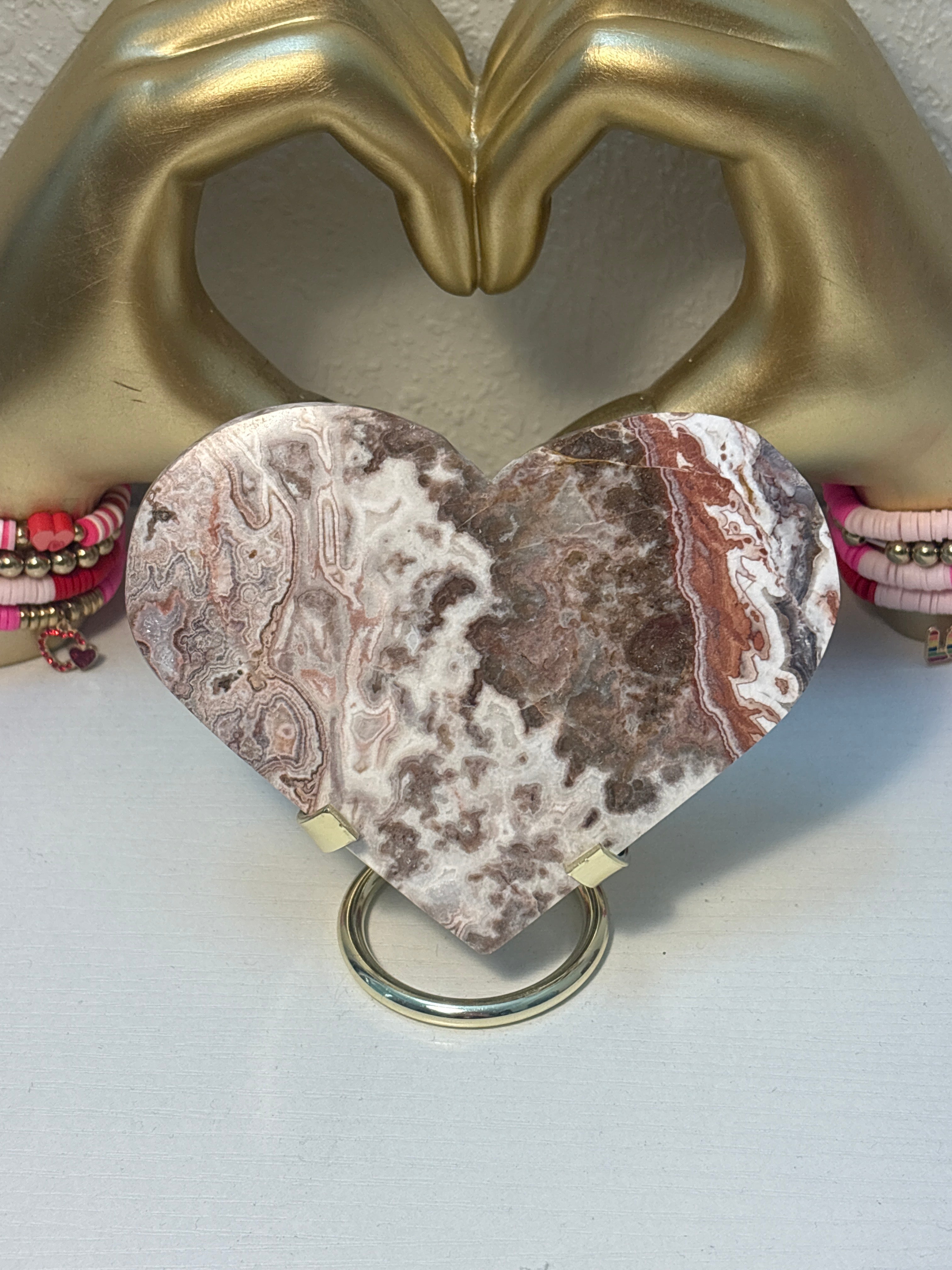 Crazy Lacy Agate Heart