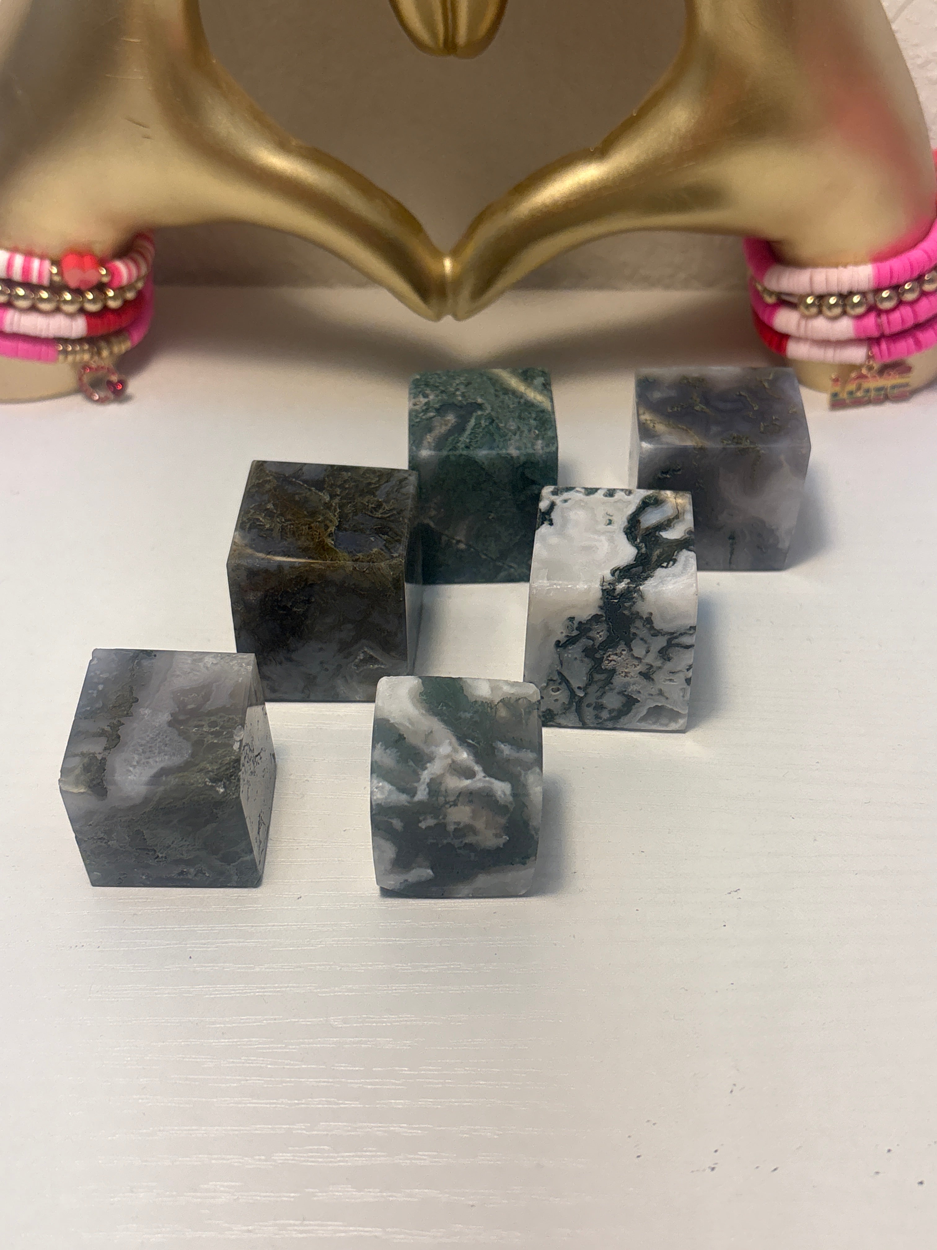 Moss Agate Cube