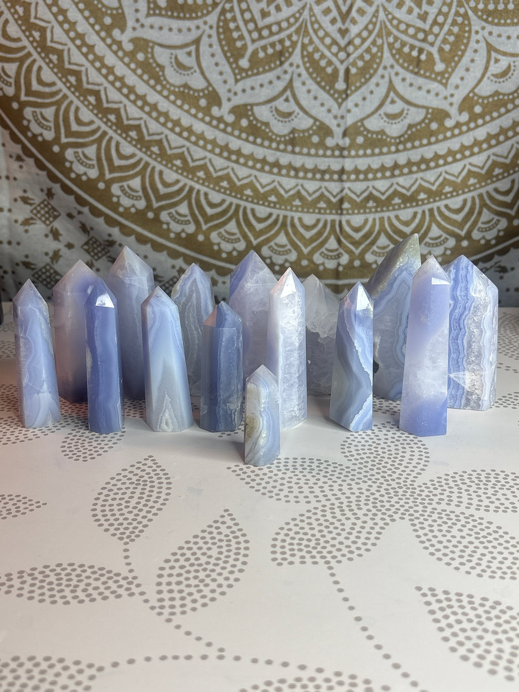 Blue Lace Agate Tower